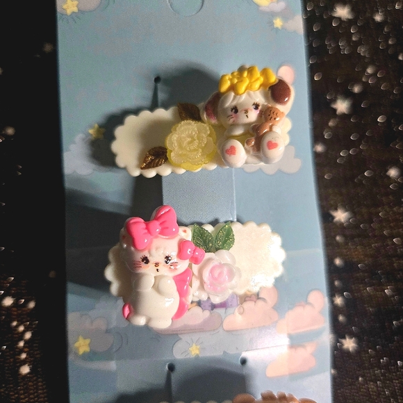 4 pc Custom Mikko Illustrations Hair Clip Set - Picture 2 of 4